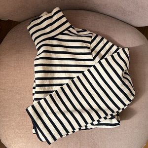 J.Crew Striped Cotton High Neck Long Sleeve Top- NWOT